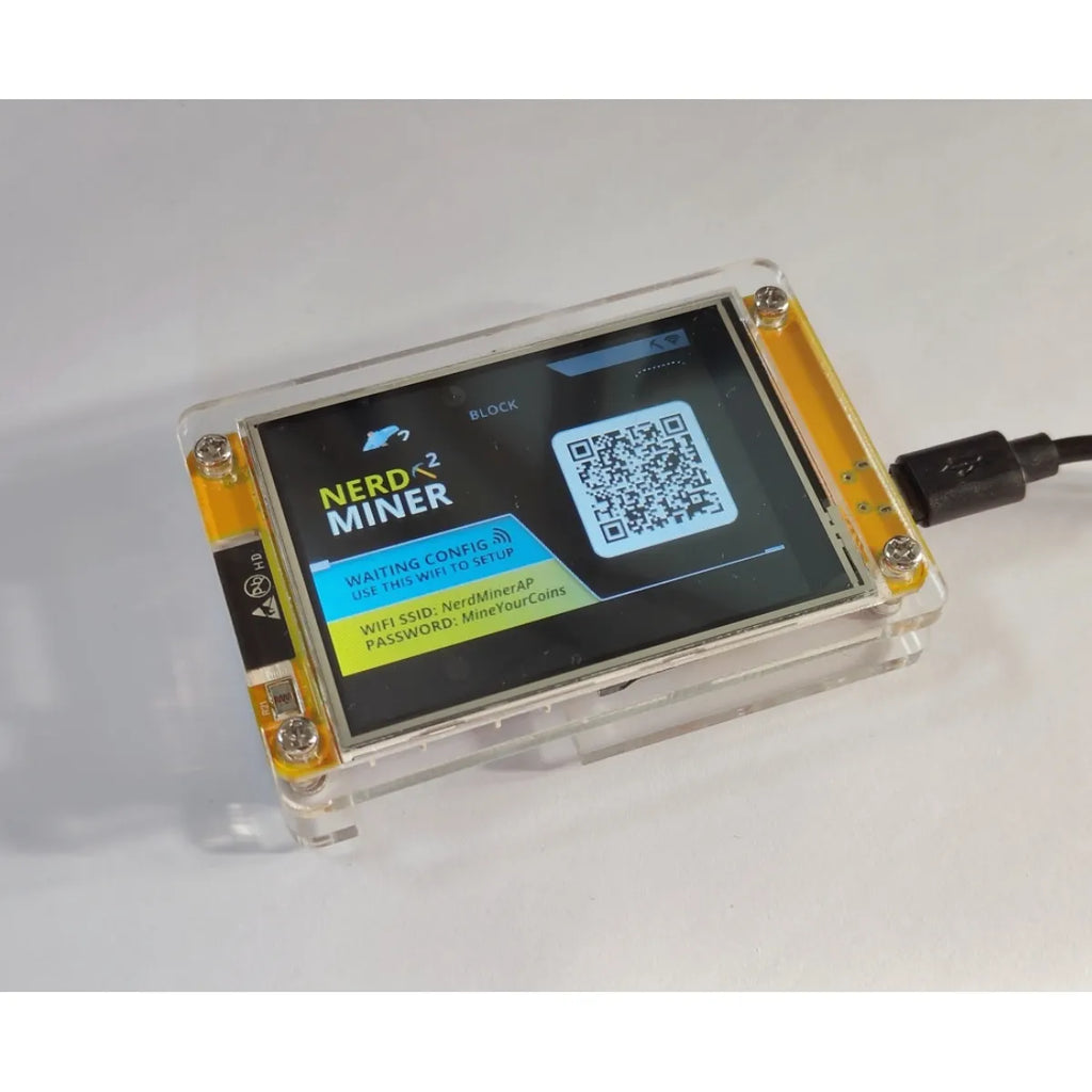 Nerdminer V2 Hashrate, Smart Display, Crypto Solo, Lottery, Nerd Miner, Bitcoin Miner ESP32-2432S028R, 49 K/S, 2.8 Inch