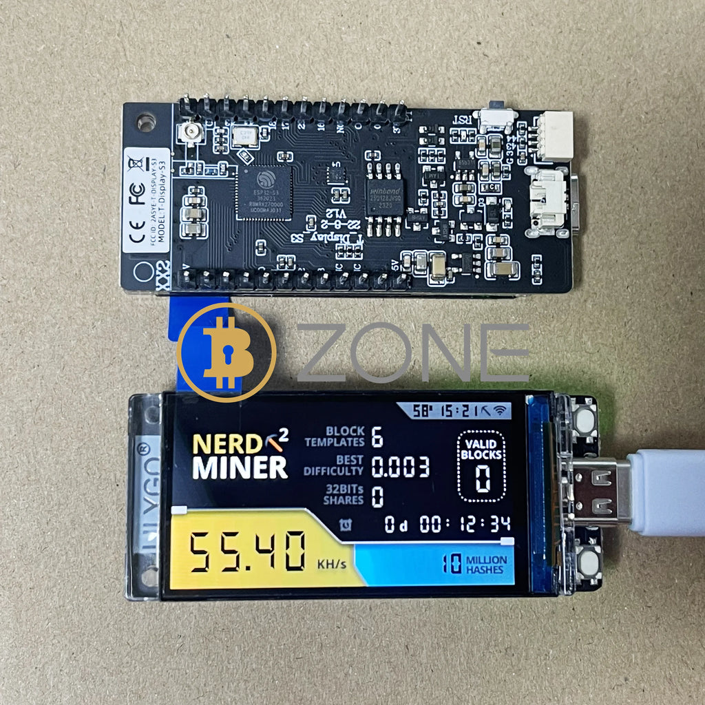 Offical Nerd Miner V2 Bitcoin Solo Lottery Miner - BTC Crypto Naked Nerdminer Ready to Ship