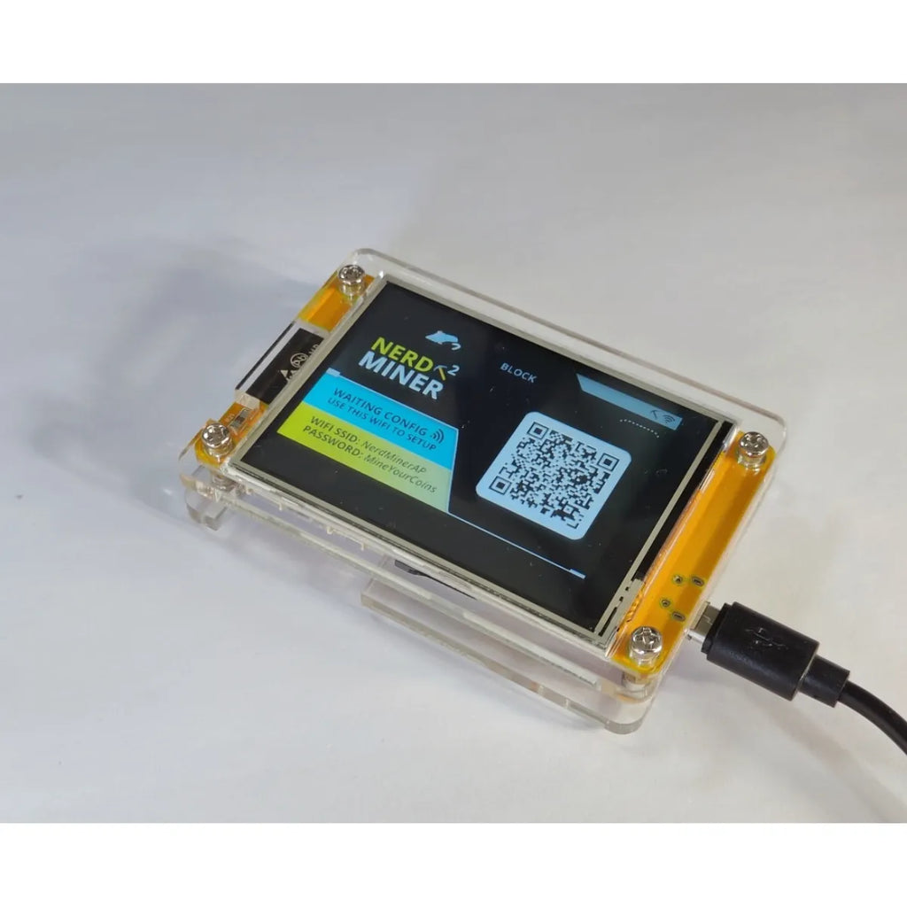 Nerdminer V2 Hashrate, Smart Display, Crypto Solo, Lottery, Nerd Miner, Bitcoin Miner ESP32-2432S028R, 49 K/S, 2.8 Inch