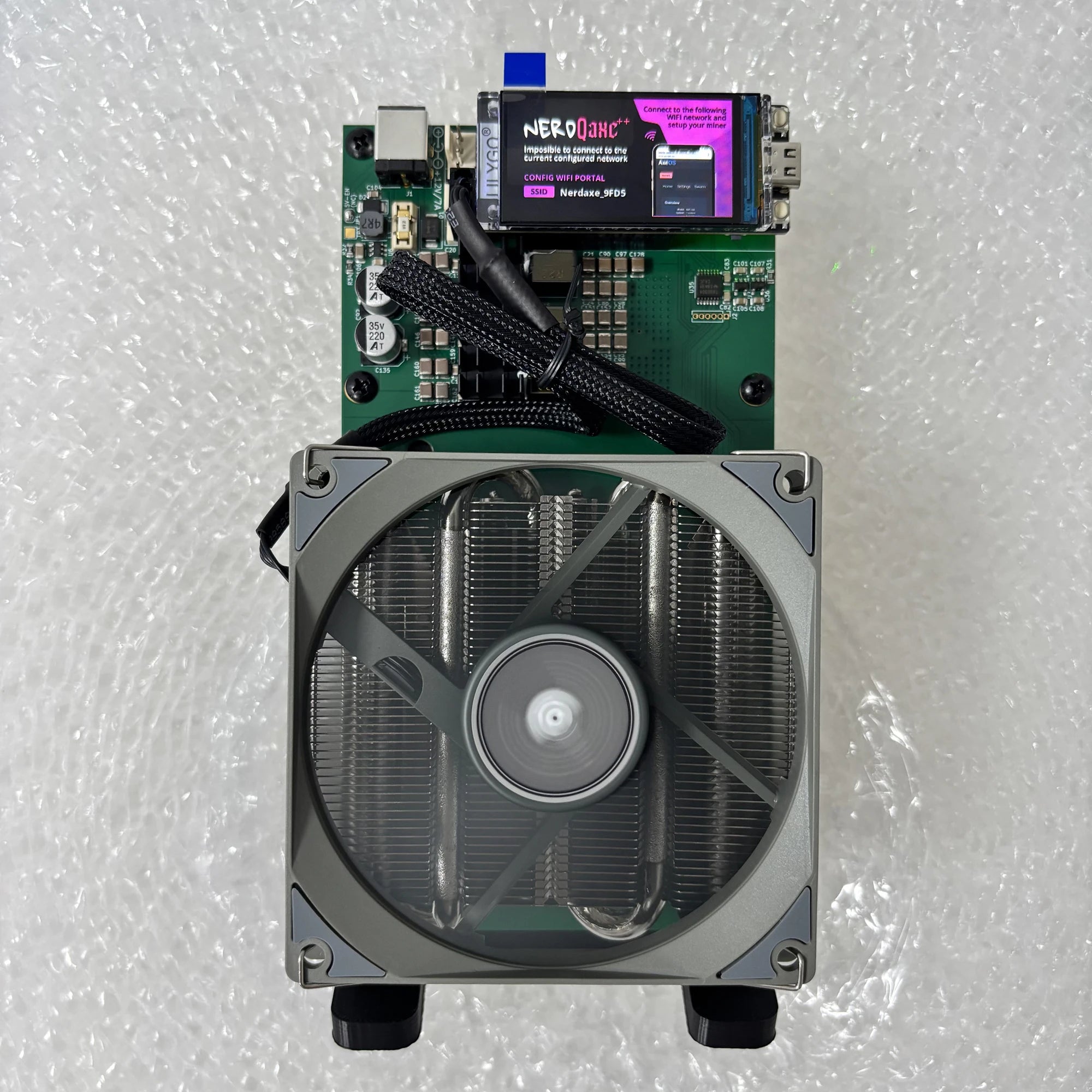 Nerdqaxe++ BTC Solo Miner 4.8T-5TH/S 80W 4XBM1370 ASIC Chip Open Source Bitcoin Crypto Miner Silent Miner