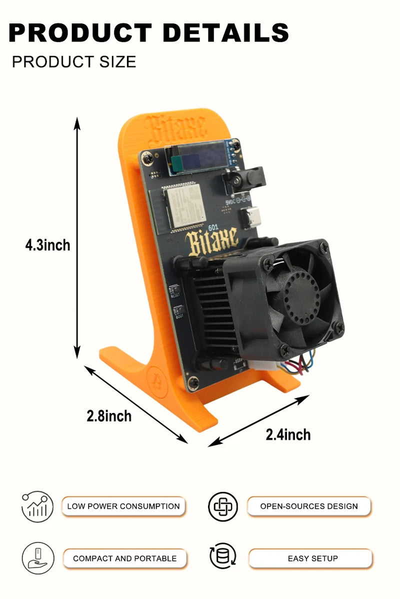 Bitaxe Gamma 601 1.5TH/S SHA-256 BM1370BC Bitcoin Miner 2.4G Wifi 25W Low Noise Crypto Home Miner